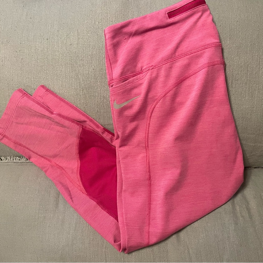 Nike dri fit 7/8 length leggings L (pink)